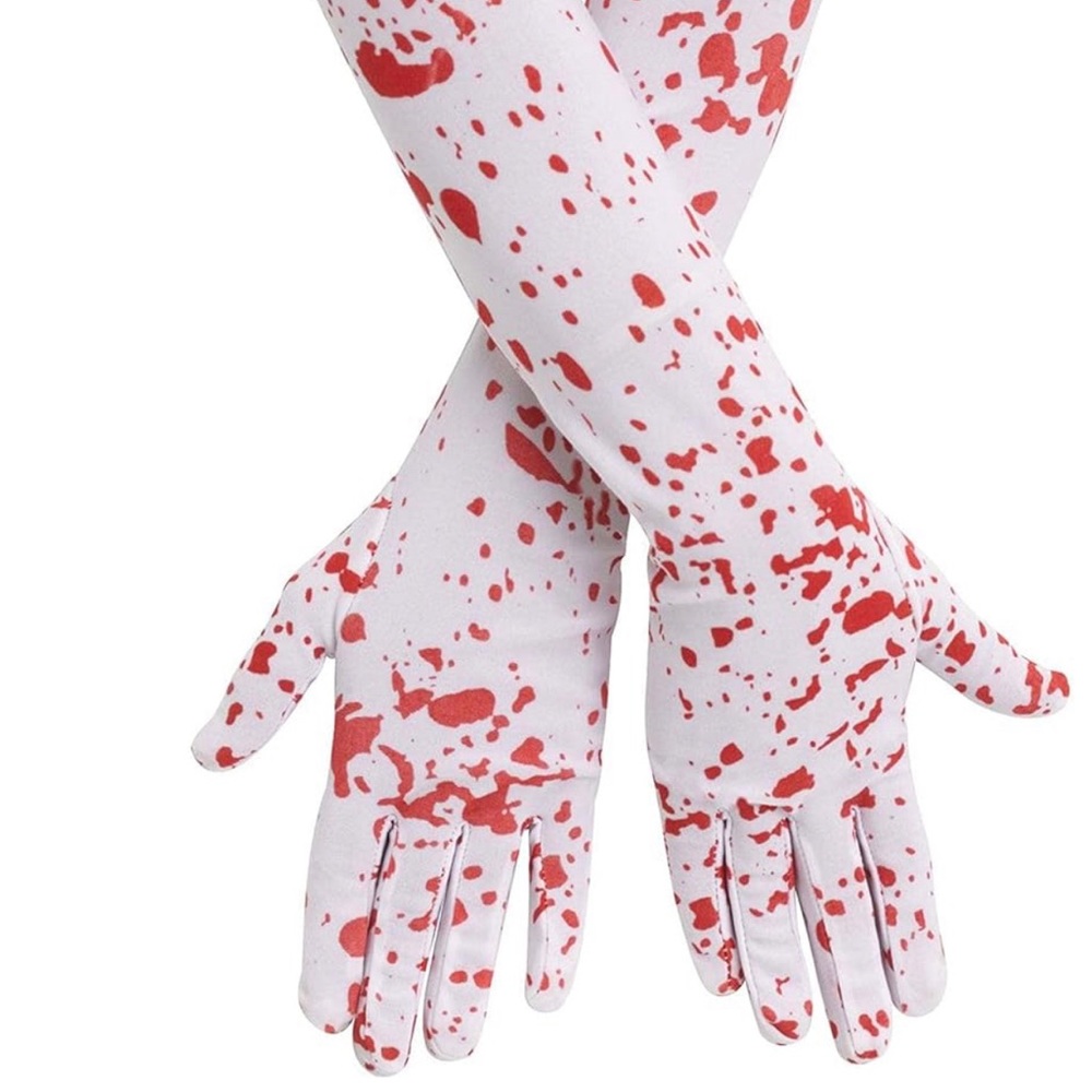 Fun World Bloody Gloves White Red One Size Fits Most - Picture 4 of 6